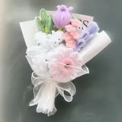 枯れないお花　モールフラワー　花束　ブーケ　ハンドメイド　卒業式