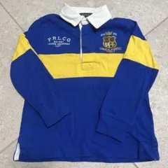 【極美品】ラルフローレン ラガーシャツ 3T 100cm 青 黄 ナンバリング