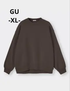 GU オーバーサイズスウェットプルオーバー メンズ レディース XL ブラウン