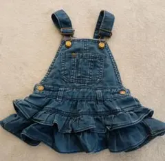 babyGap デニムオーバーオールワンピース フリル 70cm