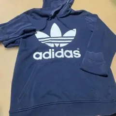 adidas フード付きパーカー ネイビー