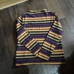 ウール　マルチカラーストライプ 長袖Tシャツ