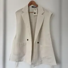 w closet アイボリー ノースリーブジャケット