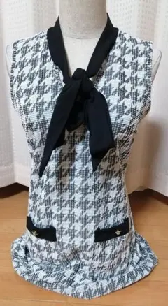 千鳥格子柄 ノースリーブ ワンピース Sサイズ チェック柄