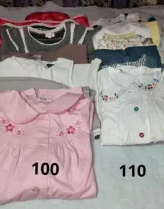 100まとめ ピンクのレインコート 他冬物 110夏物