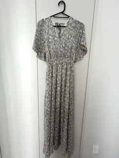 ワンピース　韓国　ブルー　フラワー