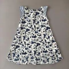 B:MING by BEAMS 花柄ワンピース 90 フリル袖 ネイビーのサムネイル