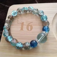 ハンドメイド ビーズブレスレット ブルー系