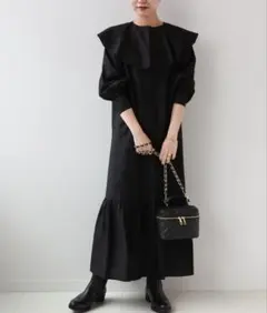 美品 ジャーナルスタンダードレリューム ラッフル付きギャザーワンピース3way