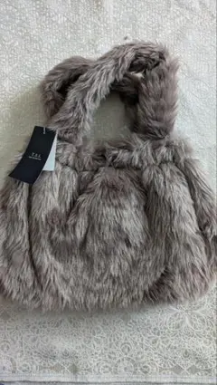 グレー ファー ショルダーバッグ 未使用タグ付き