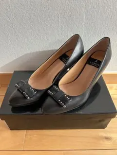 ランバンコレクション レザーパンプス　ブラック 23.5