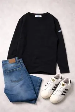 OMNES 長袖Tシャツ ブラック 無地 上品 シンプル メンズライク 春秋のサムネイル