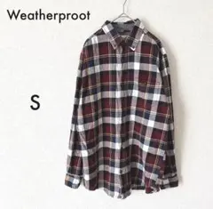 Weatherproof vintage チェック柄 ボタンダウンネルシャツ S