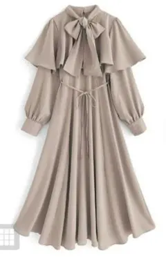 グレイル GRL ボウタイ付きケープフレアワンピース