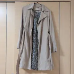 ZARA BASIC ベージュ トレンチコート ヒョウ柄裏地