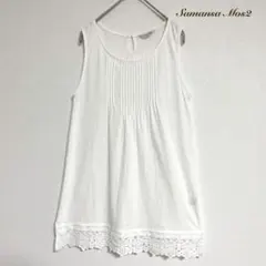 サマンサモスモス sm2 裾レース タンクトップ 綿100%
