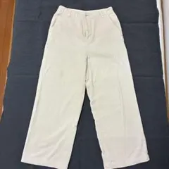 ホワイト　コーデュロイ　ワイドパンツ
