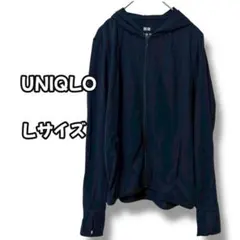 N0831　エアリズムパーカー　UVカット　フルジップ　ネイビー　L