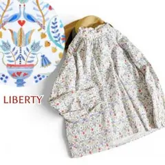 LIBERTYタナローン Parkes フリル襟 半袖ブラウス リバティ 花柄