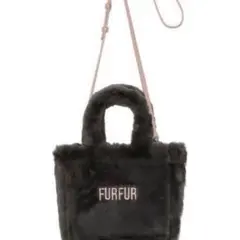 FURFUエコファートートバッグ　ショルダーバッグ　チャコールグレー　ピンク