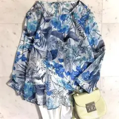 トゥモローランド ライラフラワープリント ショルダータックブラウス