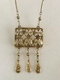 ビンテージ ゴールド チェーン フラワー ネックレス アクセサリー インド 夏