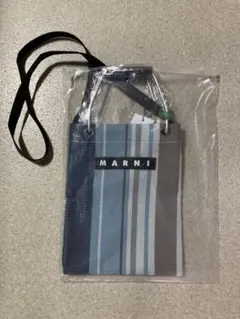 ストライプ メッシュショルダーバッグブルー系のサムネイル