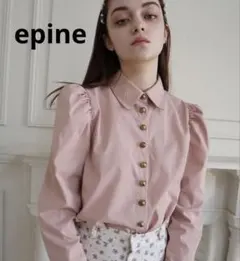 極美品 エピヌepine é button blouse pink 長袖 金釦のサムネイル
