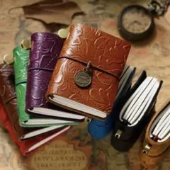 ミニミニトラベラーズノート　本革花刻印シリーズ