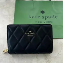 【新品】Kate spade キルティング 2つ折り財布 ブラック