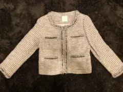 ツイードジャケット ノーカラージャケット