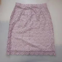 ユニクロ花柄レース タイトスカート ピンクXLのサムネイル