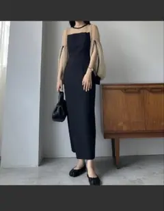 Louere チュールボリューム袖ワンピース