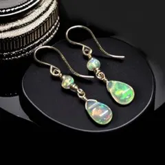 14kgfピアス◼︎宝石質プレシャスオパール