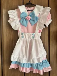 コスプレ⭐︎メイド服 猫ミミ、メイドカチューシャ付き⭐︎ピンク&水色