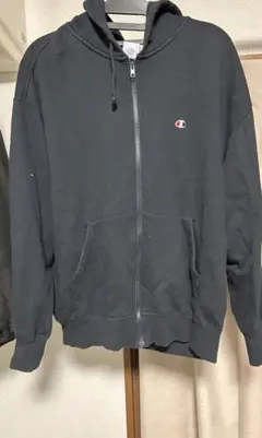 Champion ブラック ジップアップパーカー L