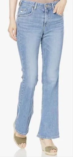 LISA サムシング フレア ミッドライズ ストレッチ ライトブルー