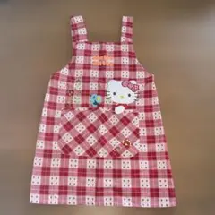 子ども用エプロン　ハローキティ　130 赤　子ども服　サンリオ