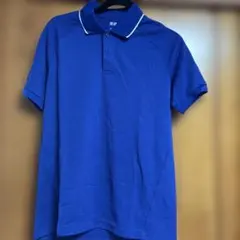 UNIQLO青のドライポロシャツ ホワイトライン付き