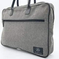 【美品】メルセデスベンツ　ビジネスバッグ　A4 キャンバス　レザー　ヘリンボーンのサムネイル