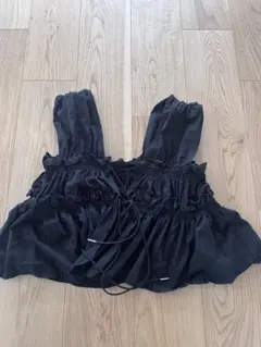 discoat ギャザーリボン使いノースリ