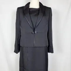 迷宮 様専用　k2642　ピエールカルダン/11/黒/スーツ風ワンピースセットア