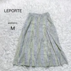 【レポルテ】ロングスカート フレア ペイズリー柄 総柄 裏地付き ウエストゴム