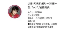 JSB FOREVER ～ONE～ ガチャ 岩田剛典 缶バッジ