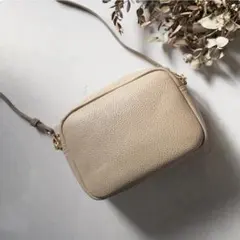 【新品】ベージュ レザー ショルダーバッグ