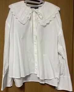 ZARA ホワイト レースブラウス　L