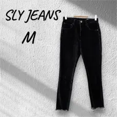 SLY JEANS スライ ハイウエスト スキニーデニム カットオフ 黒 Mのサムネイル