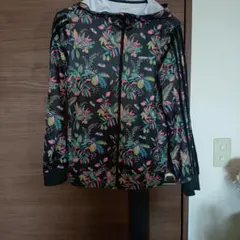 adidas neo 花柄 ジップアップパーカー M