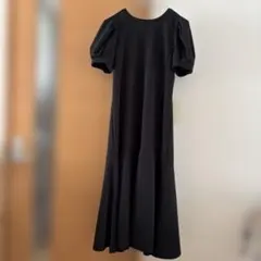 GU ボリュームスリーブワンピース L ブラック