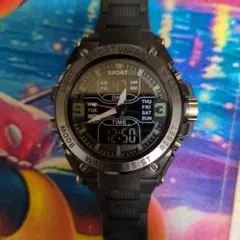 デジタルスポーツウォッチ ブラック